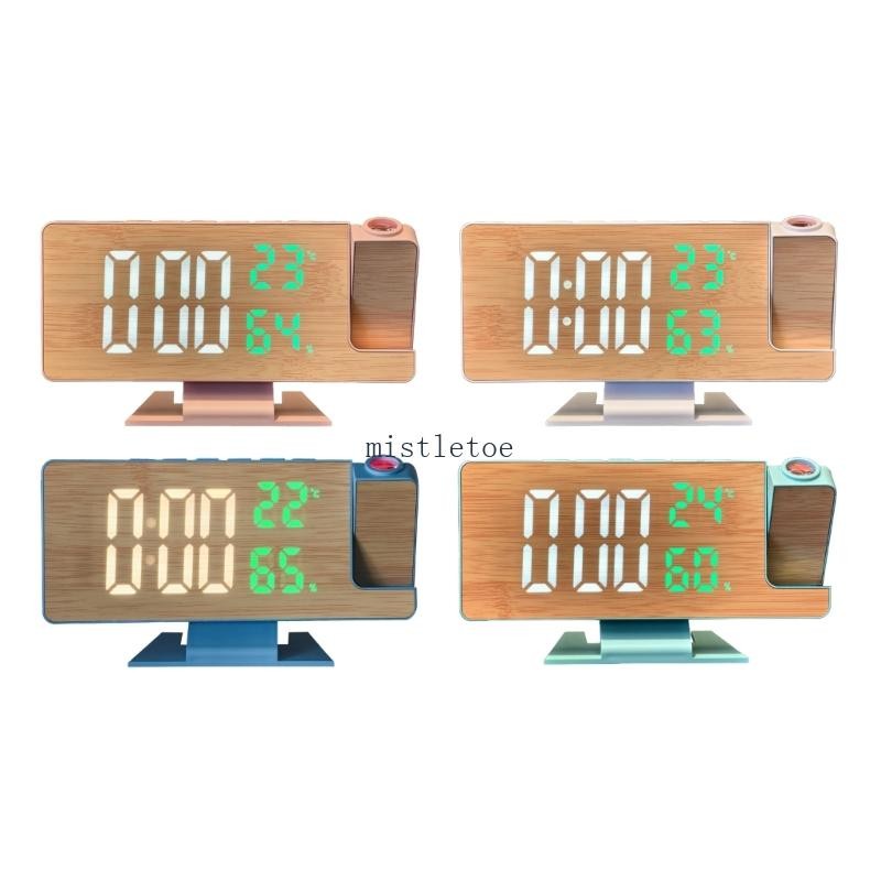 MIS Multipurpose LED Desk Alarm Clock with Clear Projection Humidity ...