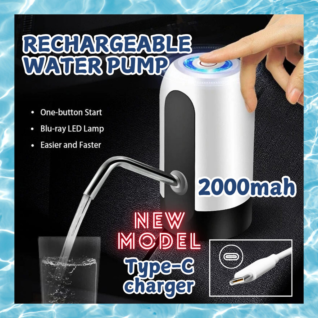 Pompa D'acqua Elettrica Ricaricabile USB - BPA Free, 3 Livelli Portata, Per Bidoni, Camping, Casa