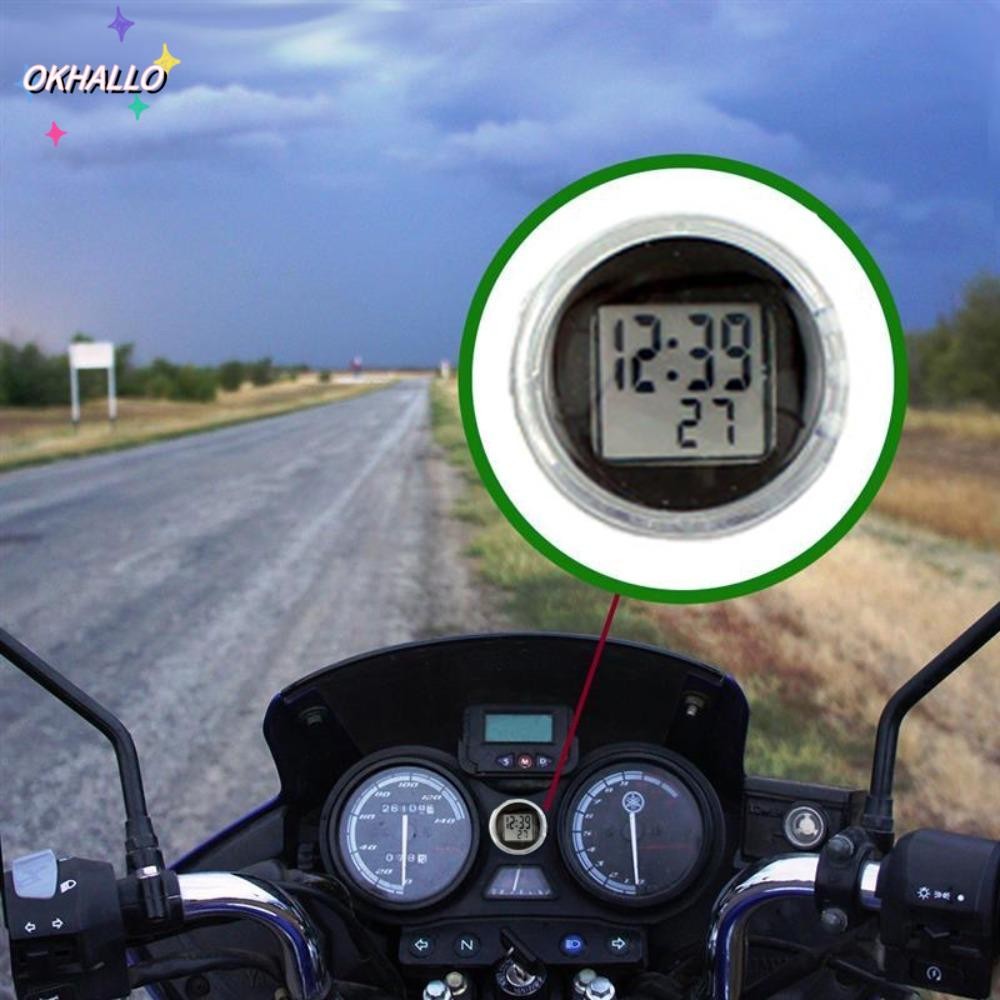 OKHALLO Motorcycle Clock, Mini Waterproof Car Clock Watch, Universal