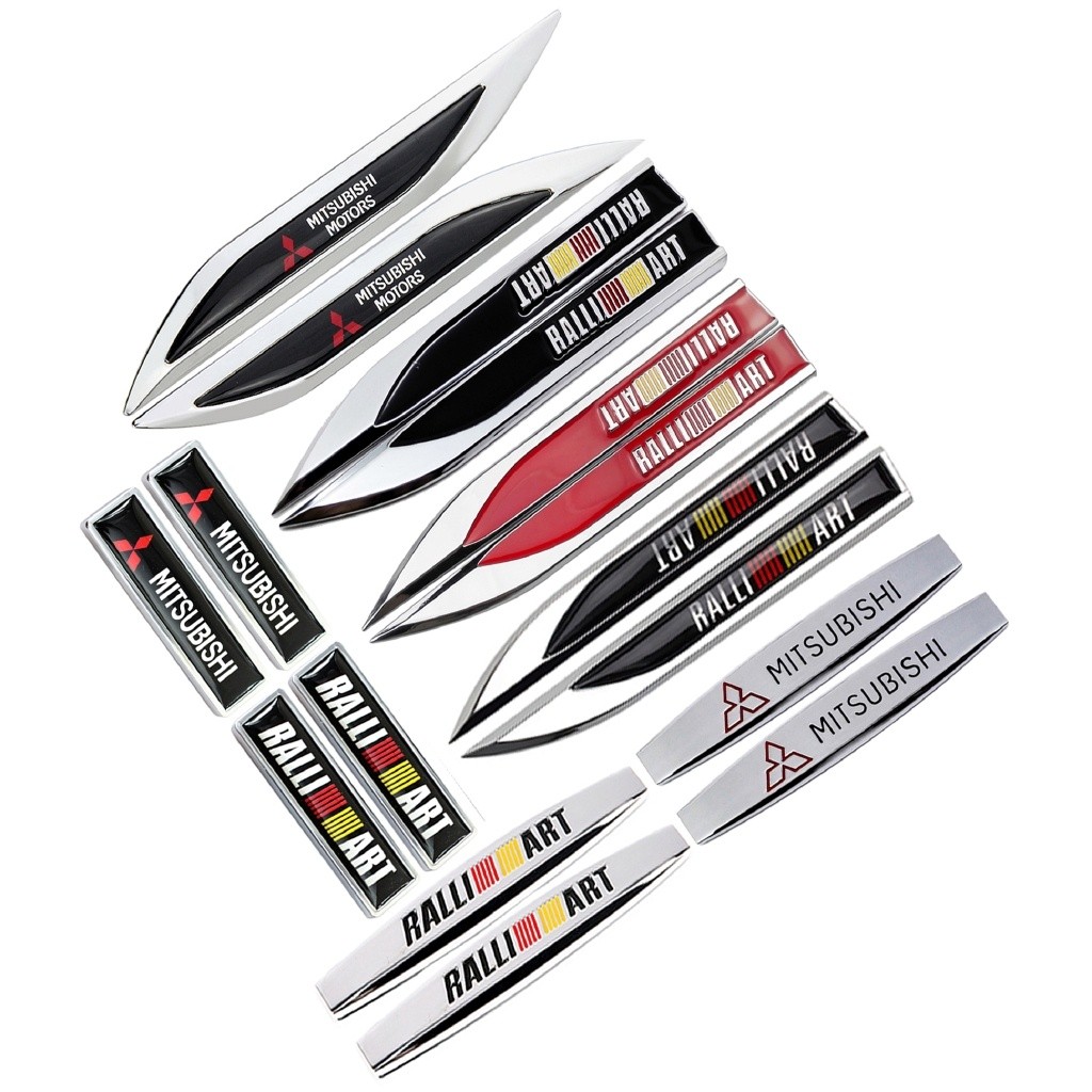 Car Styling 2pcs Ralliart Emblem Badge Metal Sticker Car bodywork ...