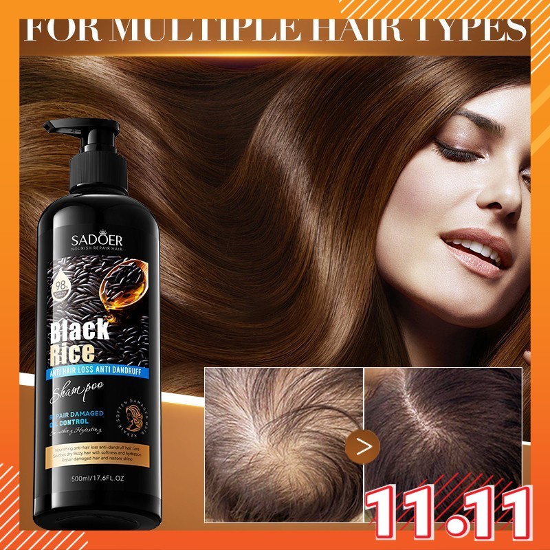 MAY SADOER Black Rice Anti Hair Loss Anti Dandruff Shampoo Repair ...