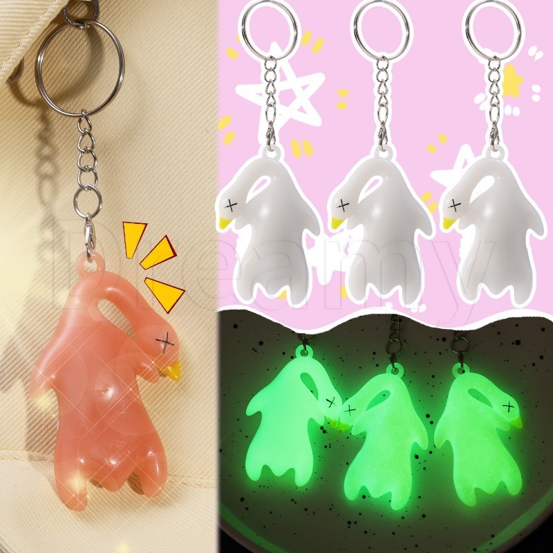 1/2/3Pcs Luminous UV Temperature Color-Changing Roasted Duck Keychain ...
