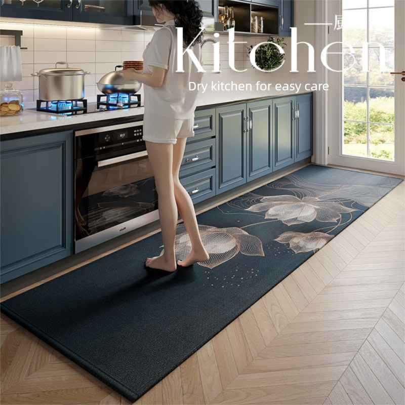 New Thickened Kitchen Mat Oilproof Absorbent Non-slip Kitchen Carpet ...