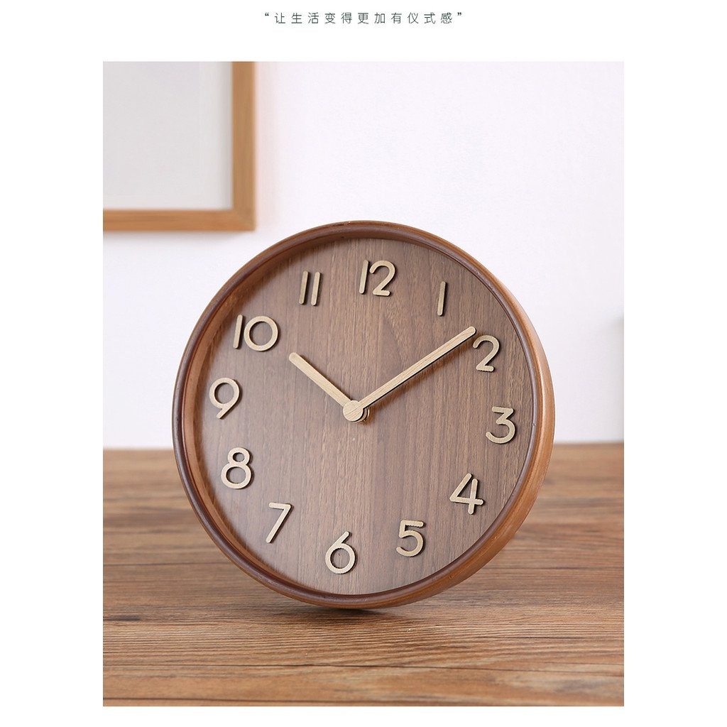 Solid Wood Desktop Clock Wooden Desktop Desk Clock Ornaments Living ...