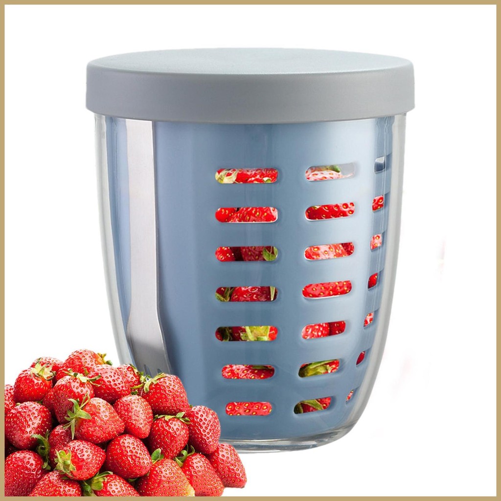 Fruit Strainer Container Fridge Fruit Storage Organizer with Strainer ...
