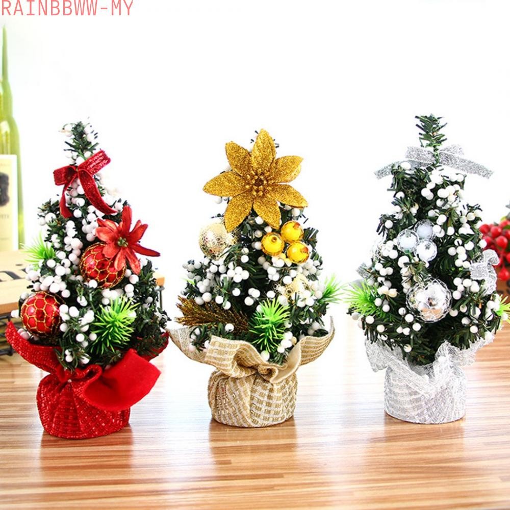Mini Tabletop Christmas Tree Small Desk Party Decoration PVC+Cloth 16cm ...