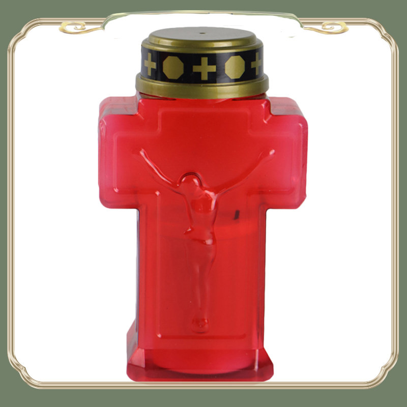 Greek Orthodox Religious Cross Candle Holder Grave Cemetery Memorial Light Old