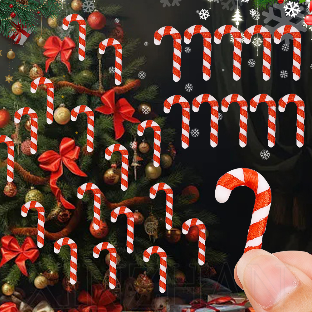 20PCS Mini Size Candy Cane - Red White Candy Ornaments - New Year Party ...