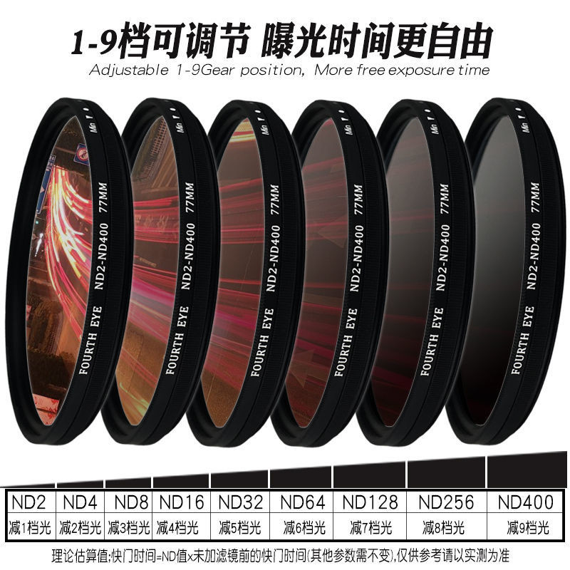Onepiece Adjustable ND Filter ND2ND400 Medium Gray Density Filter