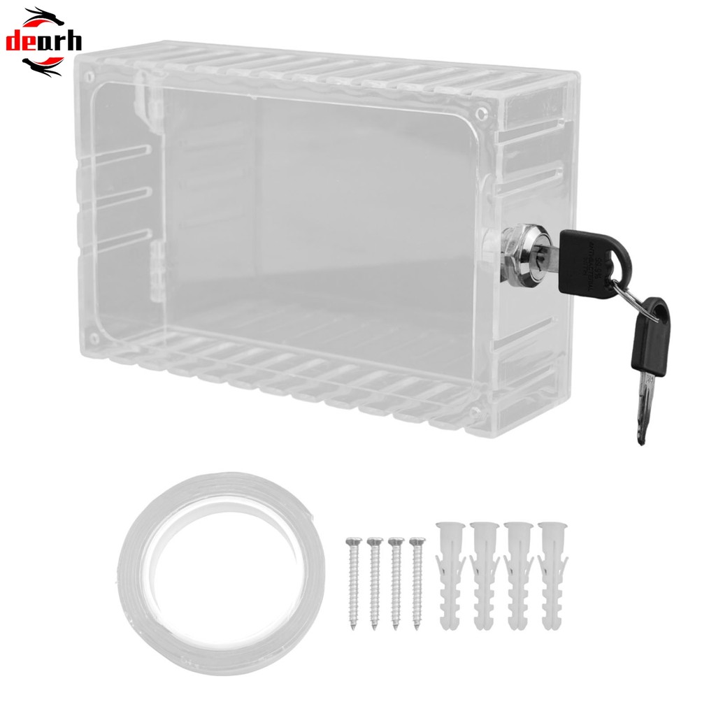 Transparent Thermostat Lock Box Cover with Key Air Conditioner Lock Box ...