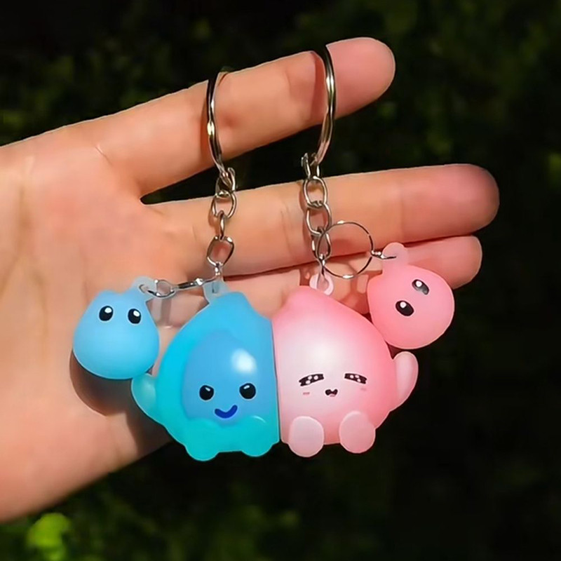 Creative Magnetic Fire Keyring Cartoon Glowing Small Fire Keychain ...