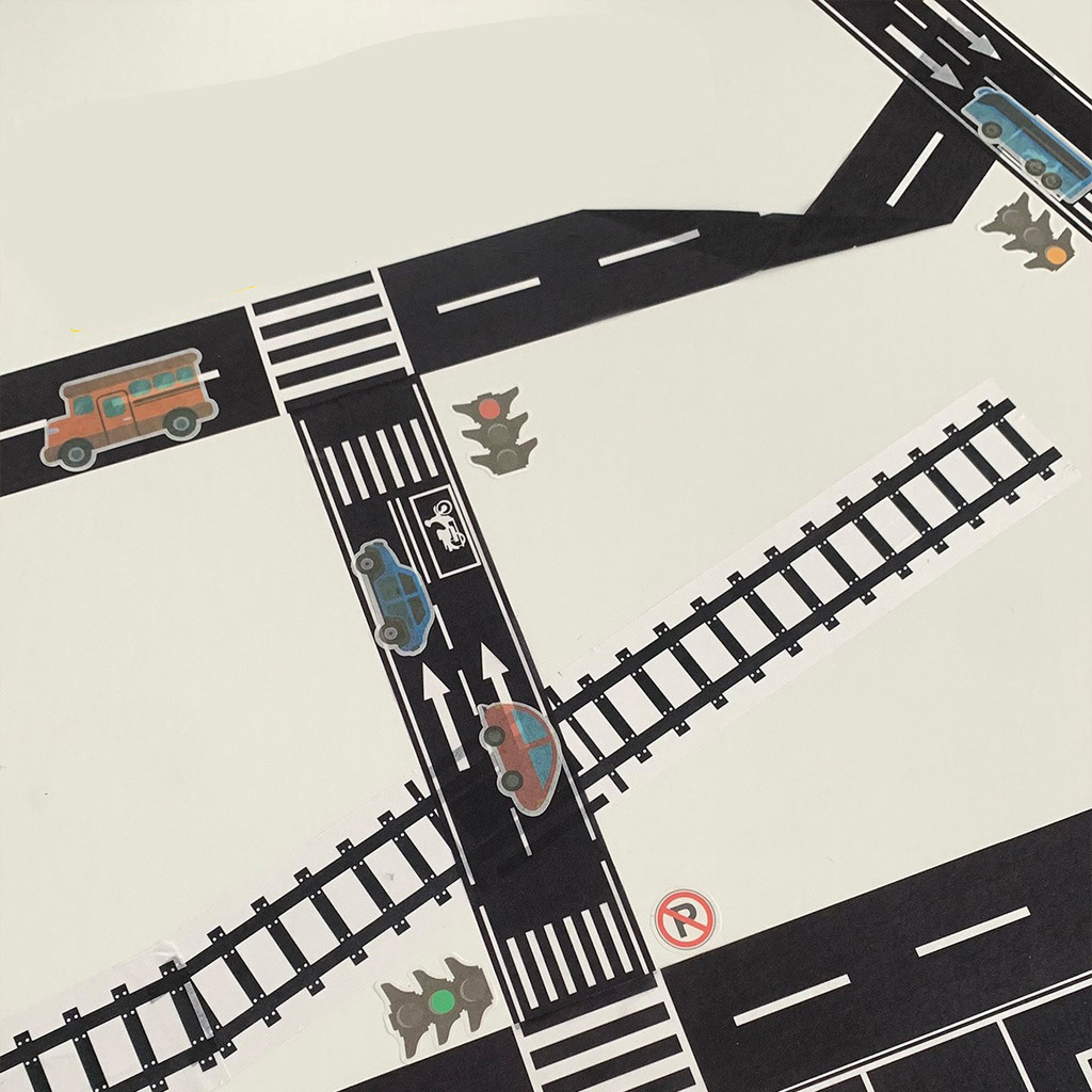 Road Tapes & Curves Stickers Black Highway Tapes Traffic Decorative ...