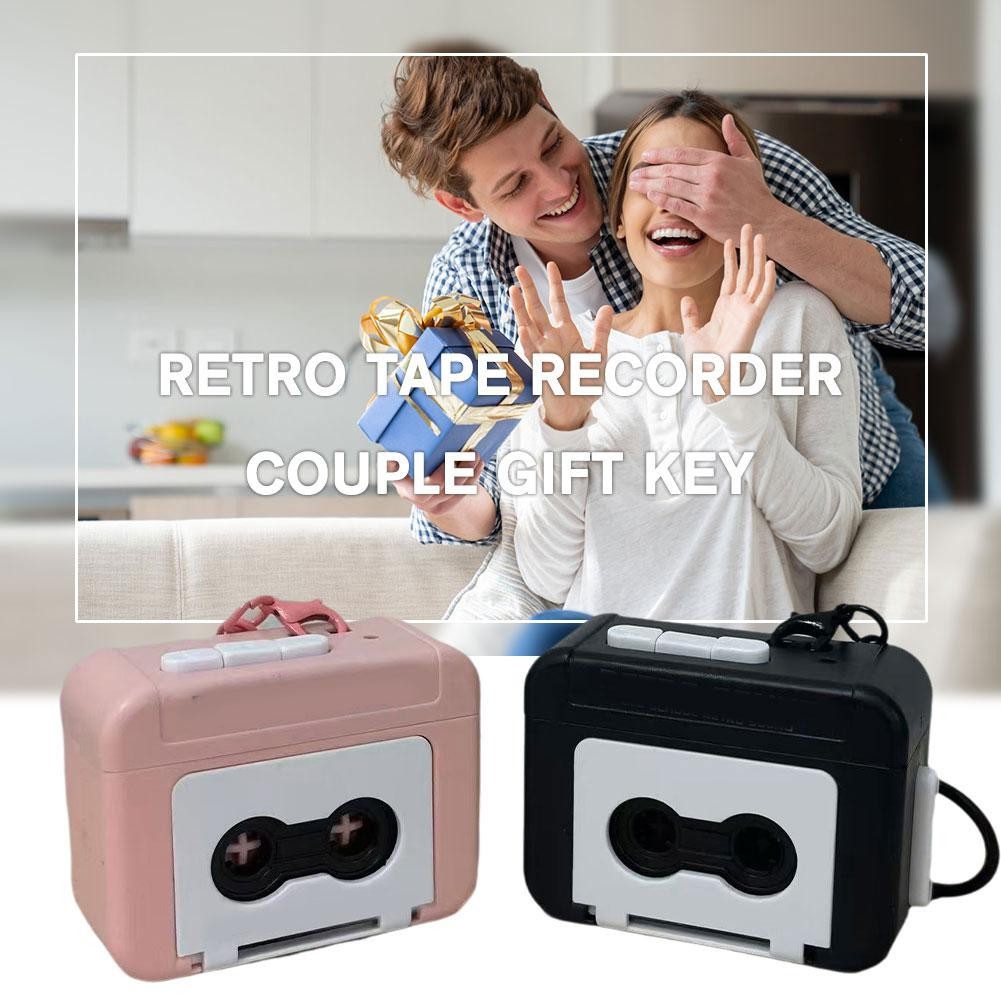 Vintage Tape Recorder Keychain Mini Recording Fun Music Pendant Box ...