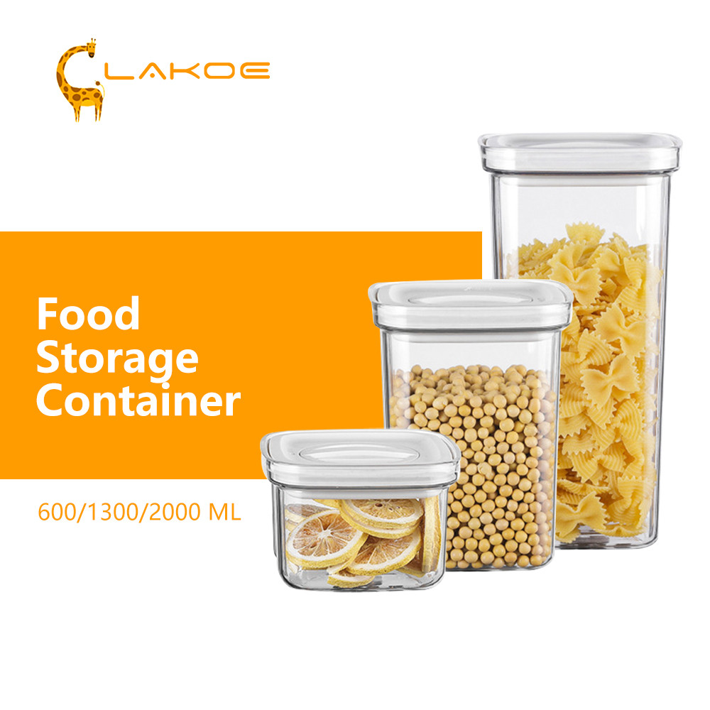 Lakoe Airtight Food Storage Container Transparent Twist Lock Milk ...
