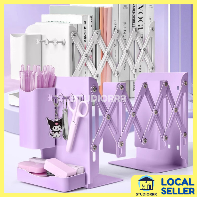 Adjustable Metal Book Rack Desktop Organizer Document File Frame ...