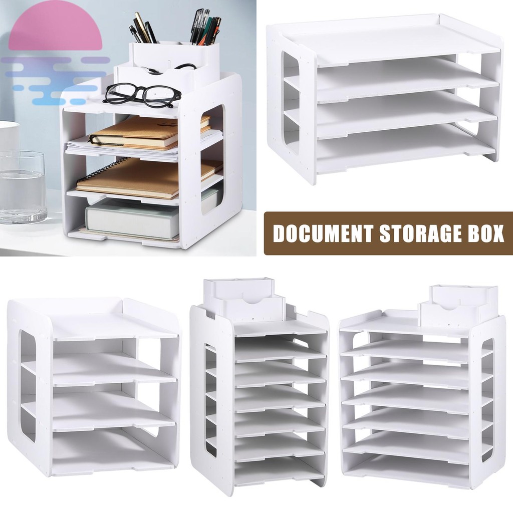 PVC Paper Storage Holder Multi Layer File Storage Box with Notched ...