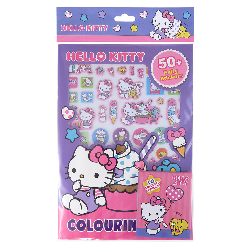 Hello Kitty Cute Color Pad With Puffy Sticker In Set (9056) | Shopee ...