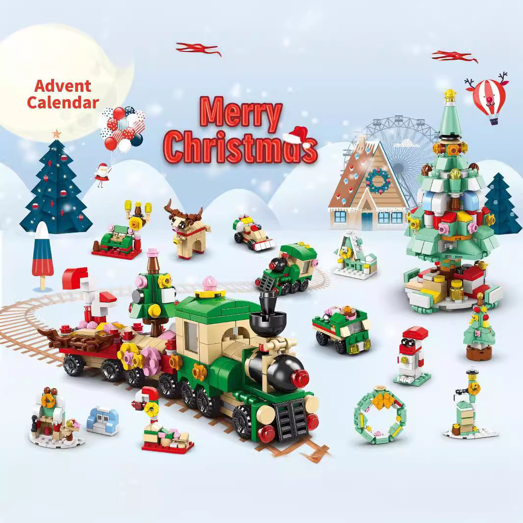 Christmas Building Block Toys Christmas Trees Santa Claus Elk Building ...