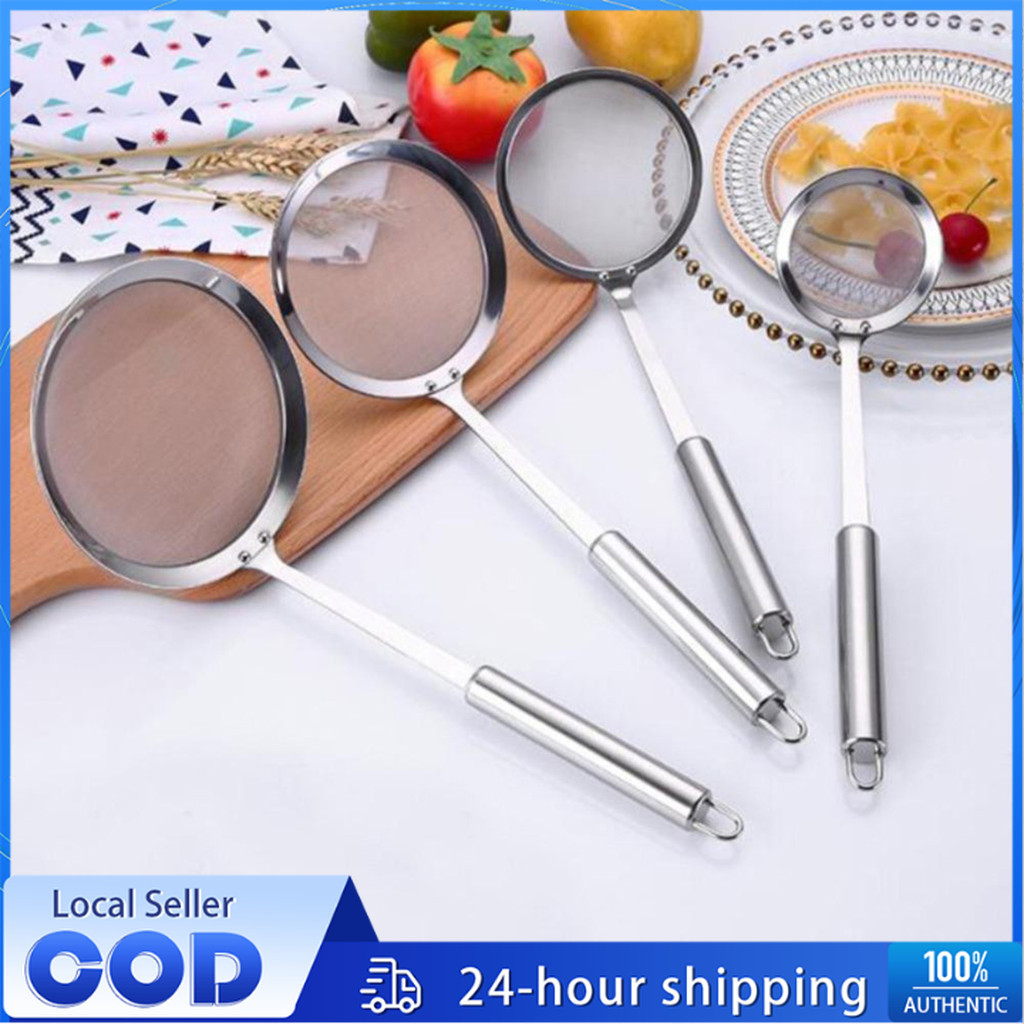 Household 304Stainless Steel Oil-Frying Filter Kitchen Mesh Spoon ...