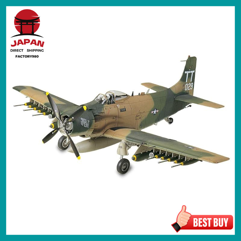 Maquette Tamiya 1/48 Douglas A-1J Skyraider US Air Force - Kit à Monter, Niveau Intermédiaire - Neuf Sous Boîte