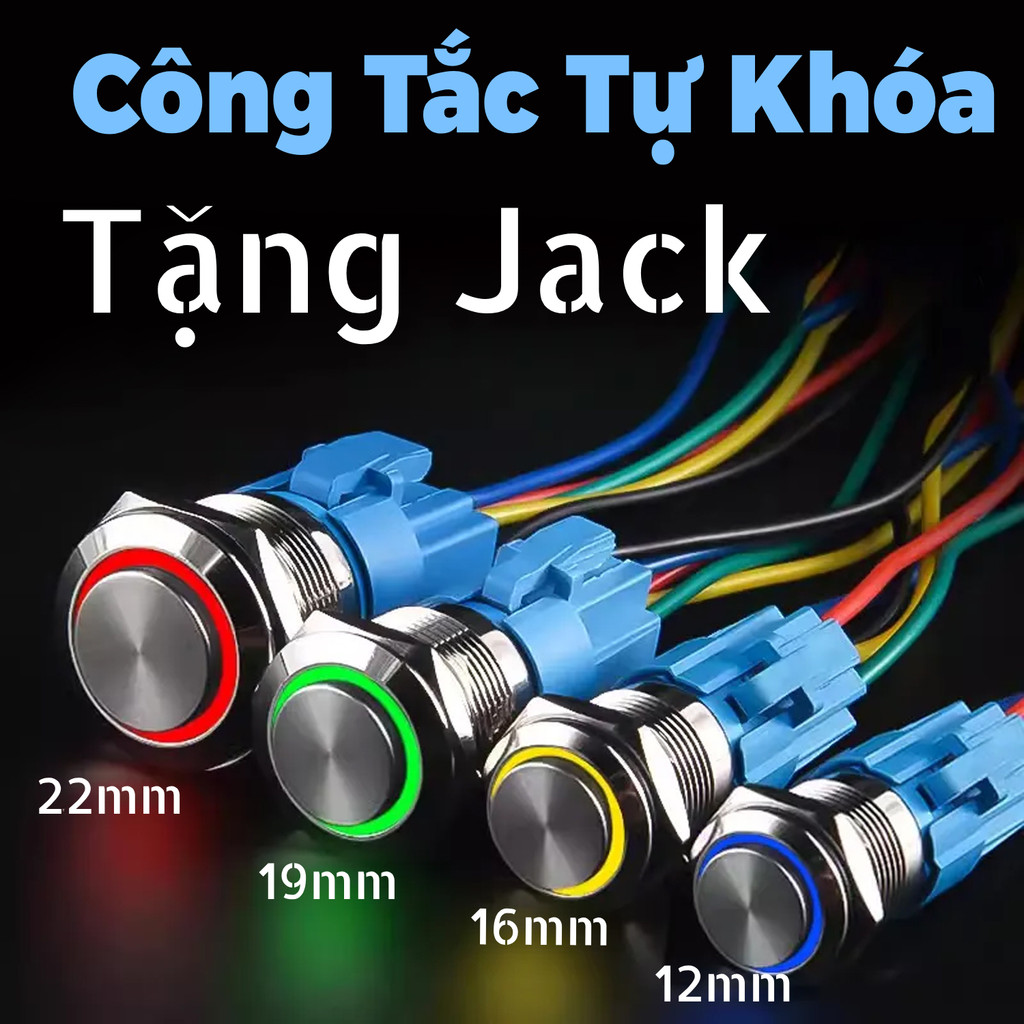 16mm self-locking on/off mechanical switch with LED light, Voltage 5V ...