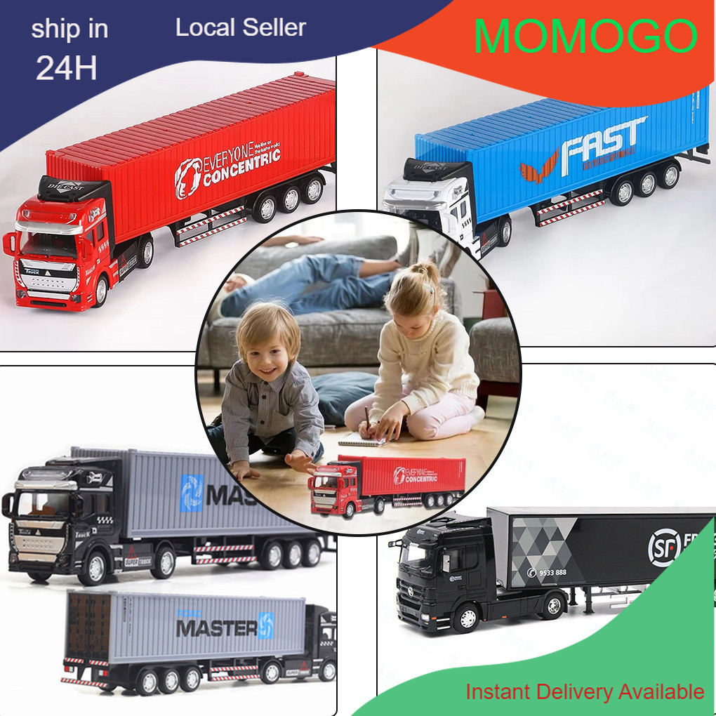Pull Back Container Truck Model 1:48 Express Transporter Car Toy Oil ...
