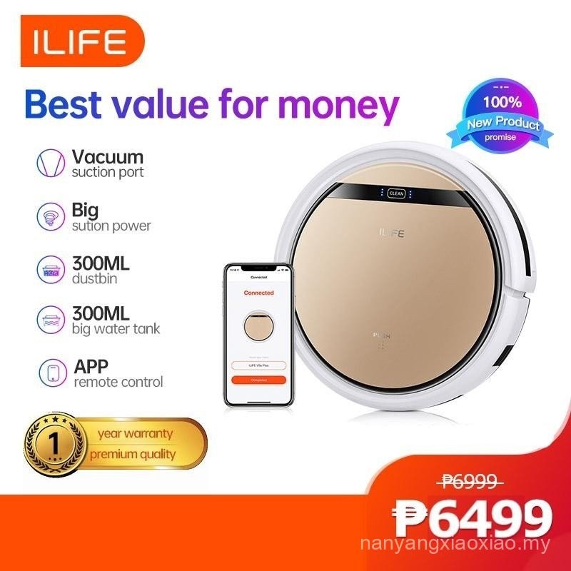 【In stock】ILIFE V5s Plus Wet / Dry Robot Vacuum Mop Cleaner Cordless