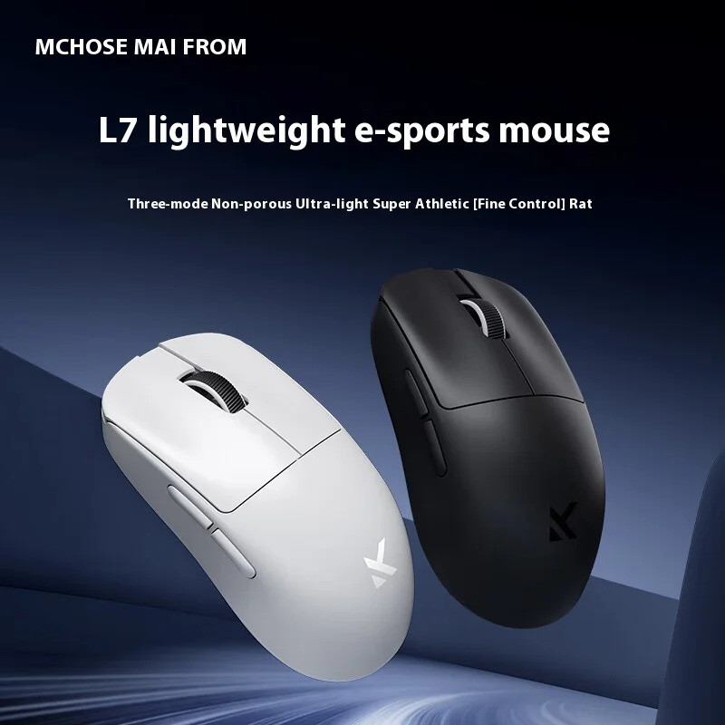 MCHOSE L7 Wireless Mouse Tri-mode 2.4G BT PAW3395 8K Rechargable ...