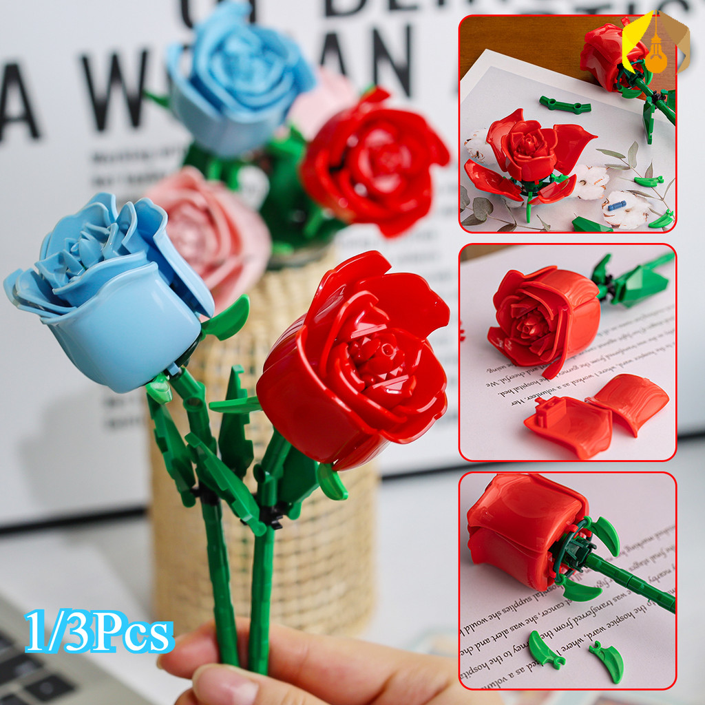 Fun DIY Festival Bouquet Gift - Valentine's Day Pink Blue Rose Building ...