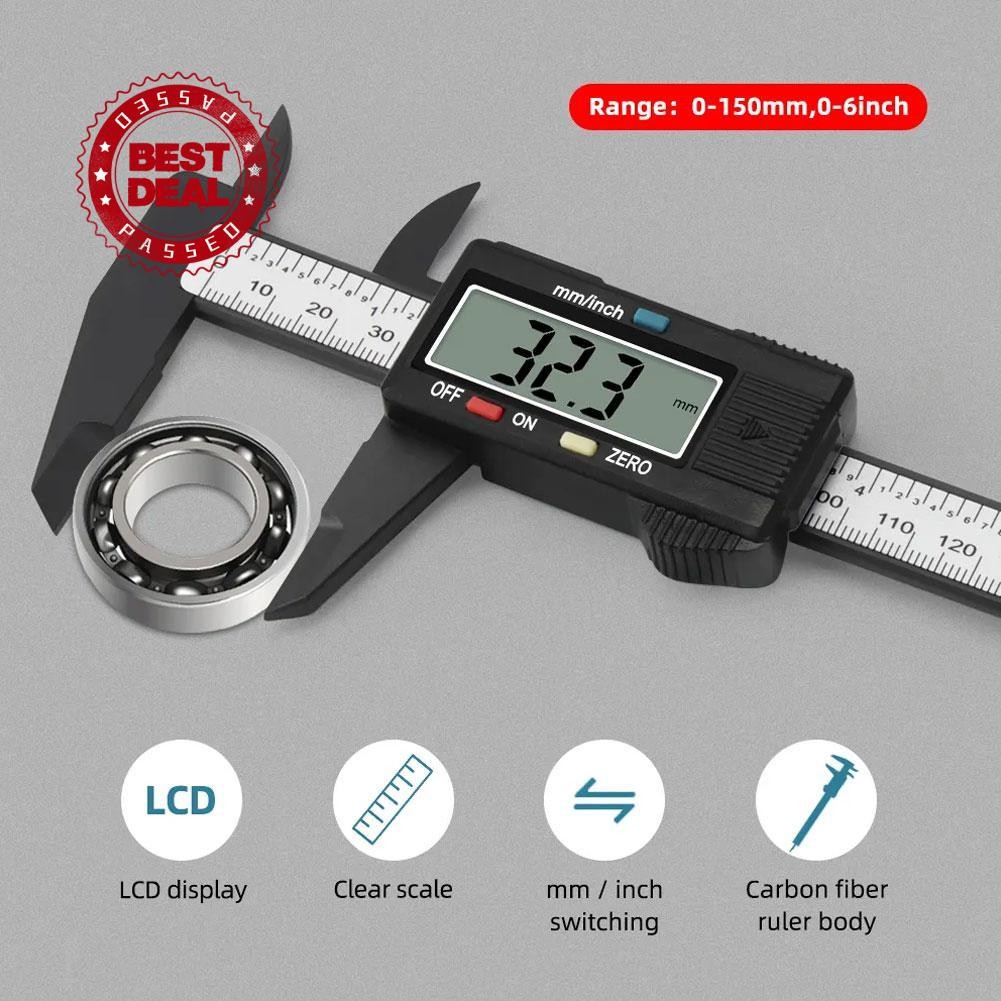 Electronic Digital Display Vernier Caliper Plastic Tool Measuring ...