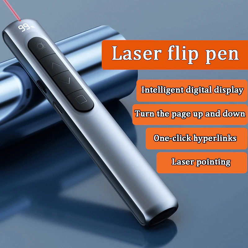 Laser Flip Pen Remote Control PPT Slide Wireless 2.4GHz Type-C Charging ...