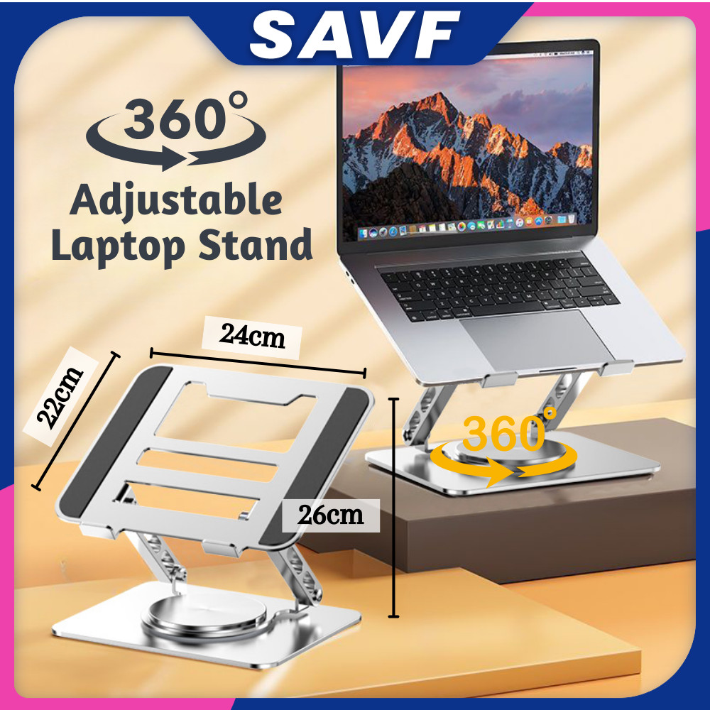 SAVF 360° Rotating Laptop Stand Adjustable Laptop Holder Portable ...
