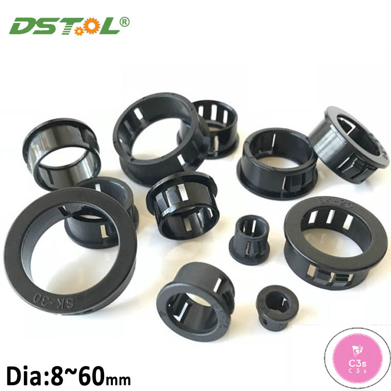 C3S Plastic Snap-on Wire Grommet Gasket Clamp Black Nylon Wire Inlet ...
