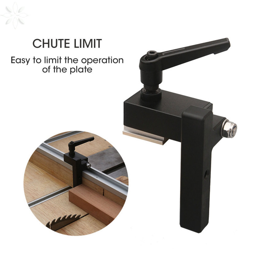 Aluminum T-Track Sliding Limiter Woodworking Router Table Slot Stopper ...