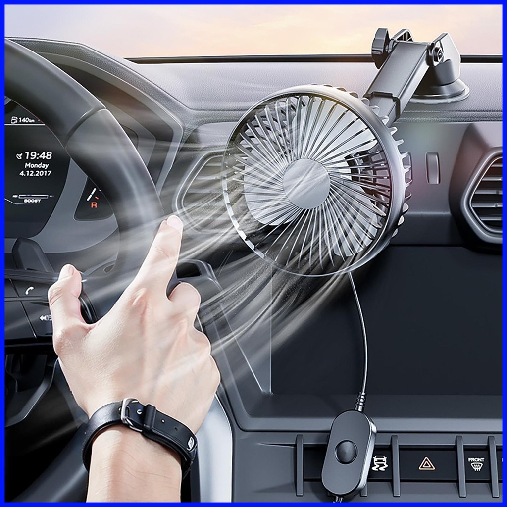 Car Dashboard Fan Adjustable Rotatable Windshield Fan With Strong ...