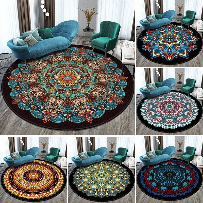 round rug nordic/round carpet karpet bulat bohemian carpet 60cm~140cm ...