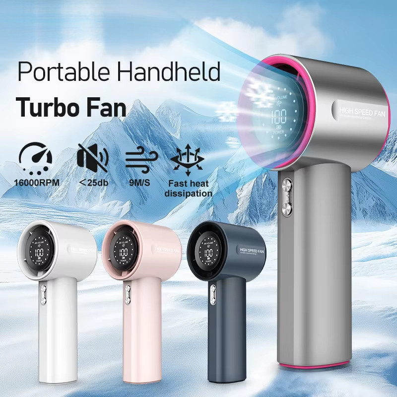Mini Handheld USB Charging Fan 100 Levels High-speed Turbo Portable ...