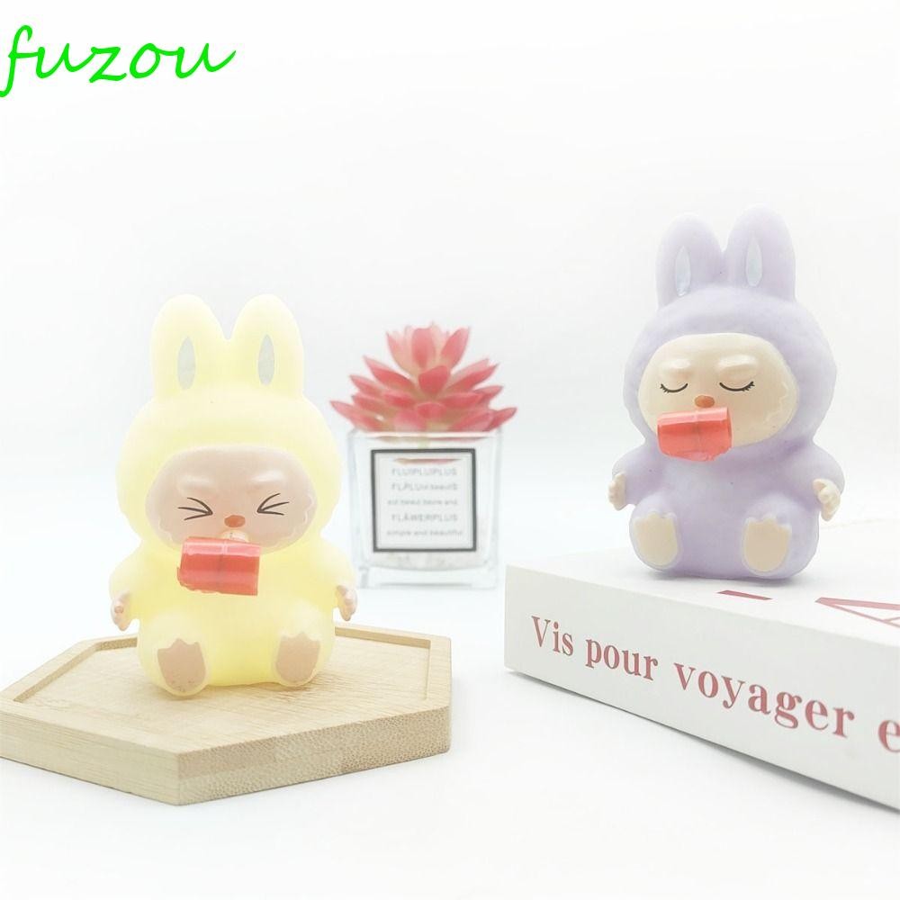 FUZOU 4pcs Labubu Squeeze Toys, Collectible Figur Labubu Press Tongue ...