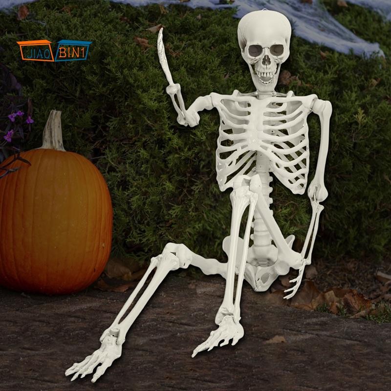 Halloween Skeleton Decoration, Posable Full Body Skeleton with Movable ...