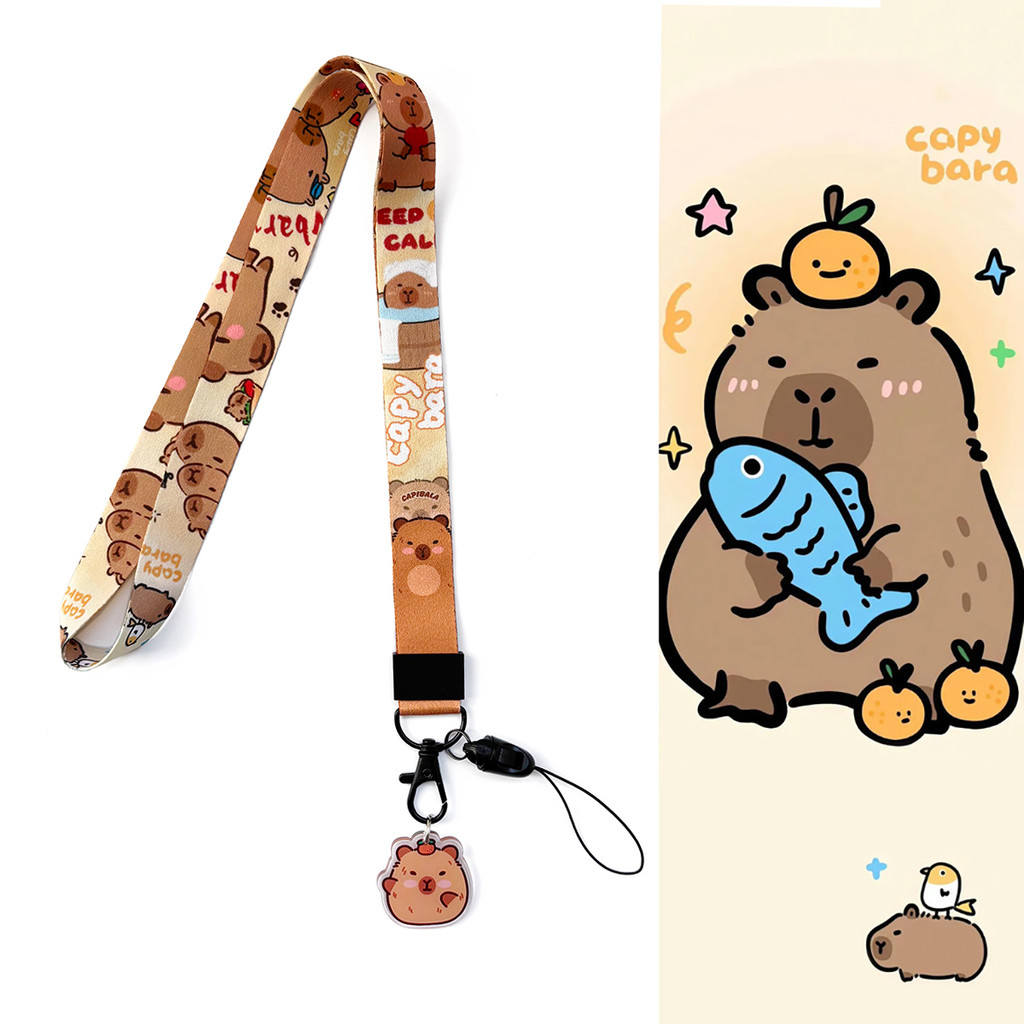 Y&P| Capybara Lanyard Cartoon Anti-Loss Student Card Neck Straps Mobile ...