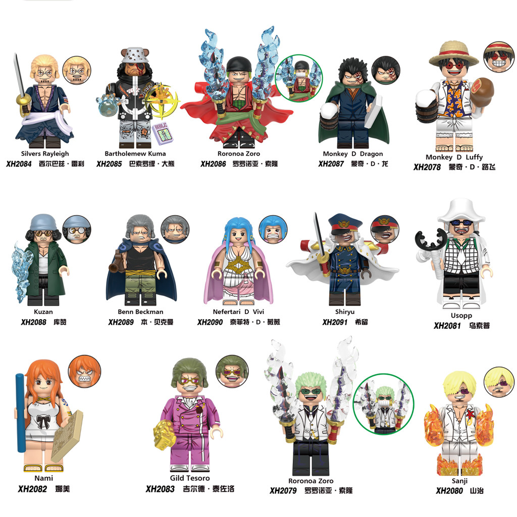 Luffy One Piece Building Tesoro Blocks Usopp Figures Zoro Toy ...