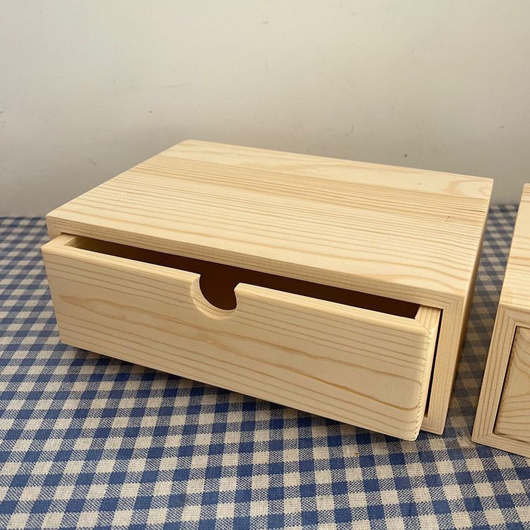 Solid Wood Desktop Computer Riser Single Layer Drawer Small Storage ...