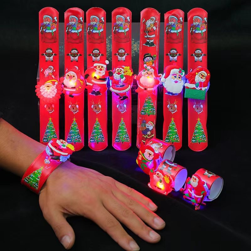 Christmas Light Up Pop Bracelet Toys Wholesale Cartoon Santa Claus ...