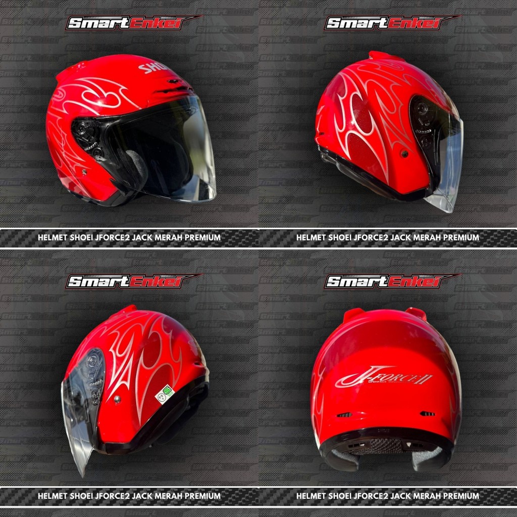 helmet shoei jack merah 47k SHOEI JFORCE 2 JACK MERAH PREMIUM
