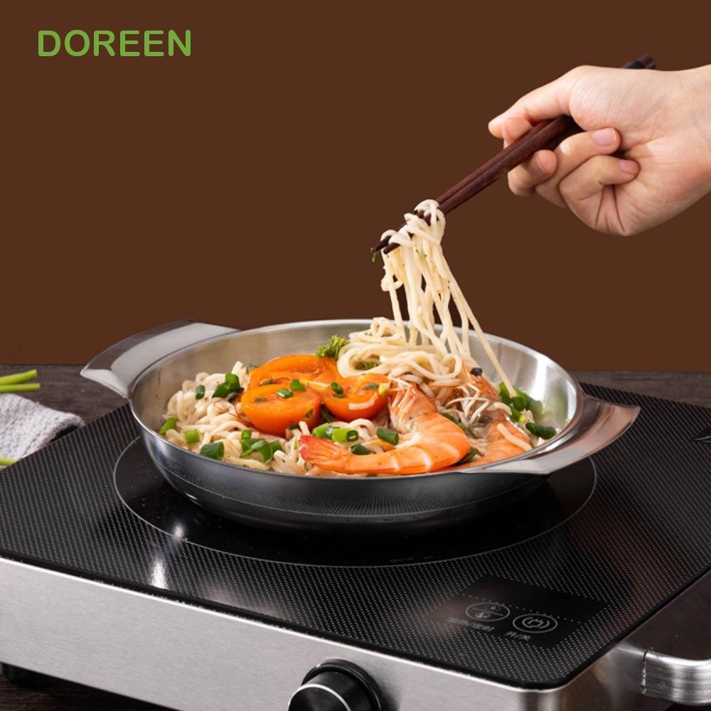 DOREEN Cooking Pan, Conjoined Double Handles Stainless Steel Korean ...
