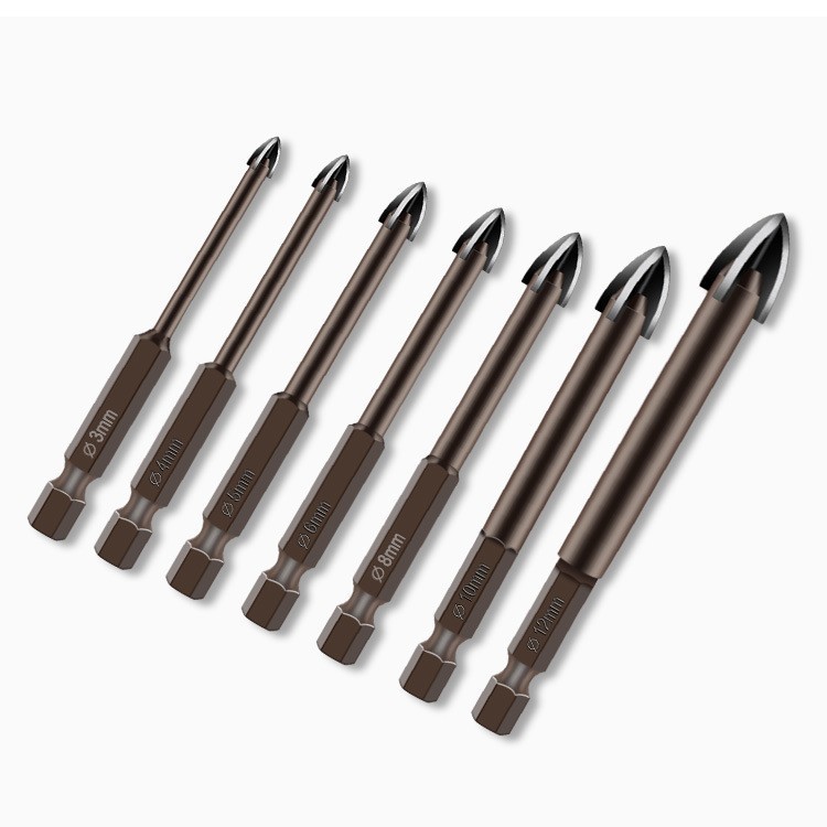 [JTFY] 1pc Cross Hex Tile Bits Glass Ceramic Concrete Hole Opener Alloy ...