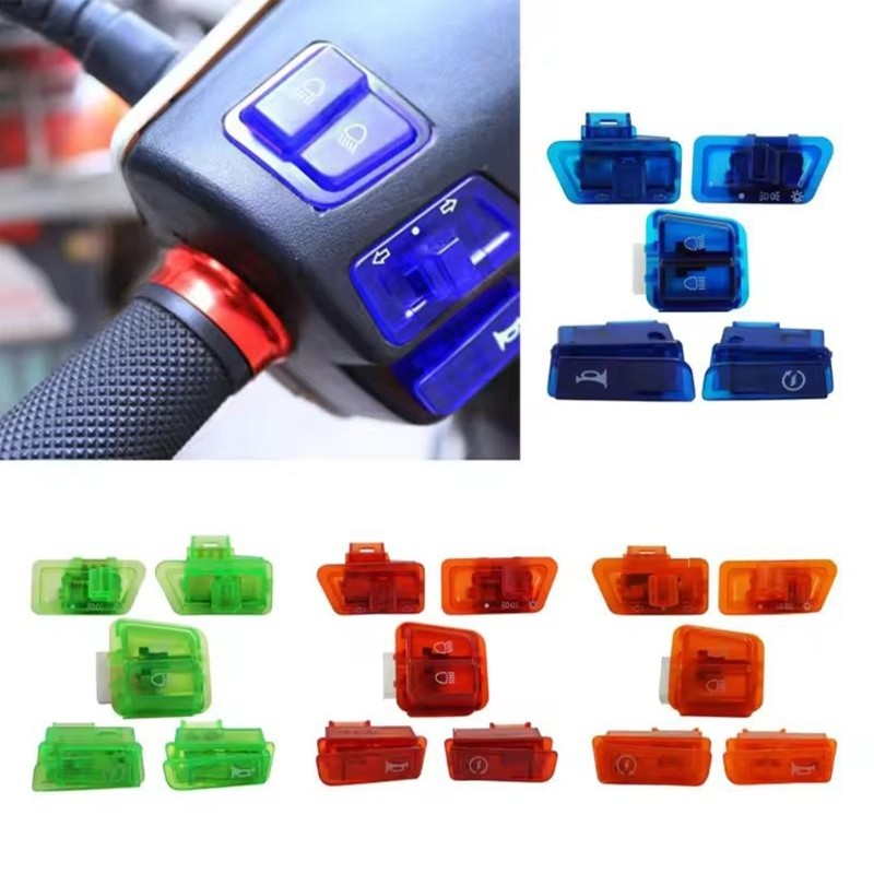 SHEERT 5pcs Motorcycle Switch Button Kit with Headlight Turn Signal and ...