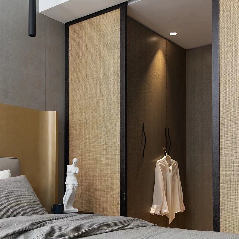 Japanese Rattan Door Sliding Door Solid Wood Folding Door Partition ...