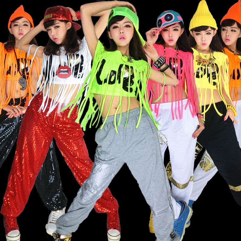 Sequin Jazz Dance Wear Female Adult Student Cheerleader Hip Hop DS ...