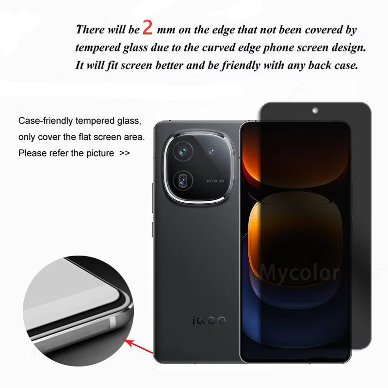 Privacy Tempered Glass For Vivo Iqoo S T Se Neo